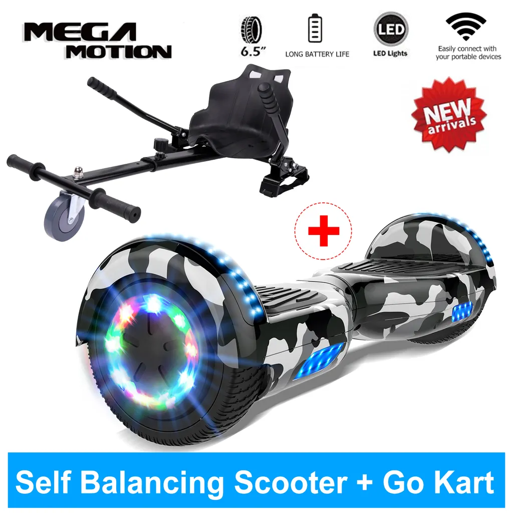 6.5 Zoll Self Balance Scooter Elektroroller mit Bluetooth und Blinkenden Rädern E-Board Hover E-Skateboard + hoverkart